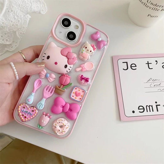Hello kitty pink Sticker resin iPhone Case