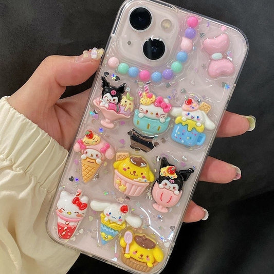 Kitty Melody Macrone Dessert Sanrio resin iPhone Case