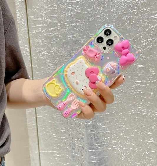Y2K Hello Kitty 3D Sticker resin iPhone Case
