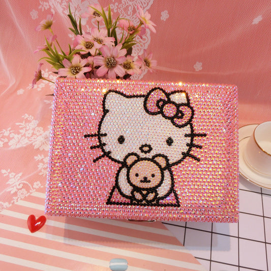 Bling Bling Hello Kitty double level jewelry storage box accessory