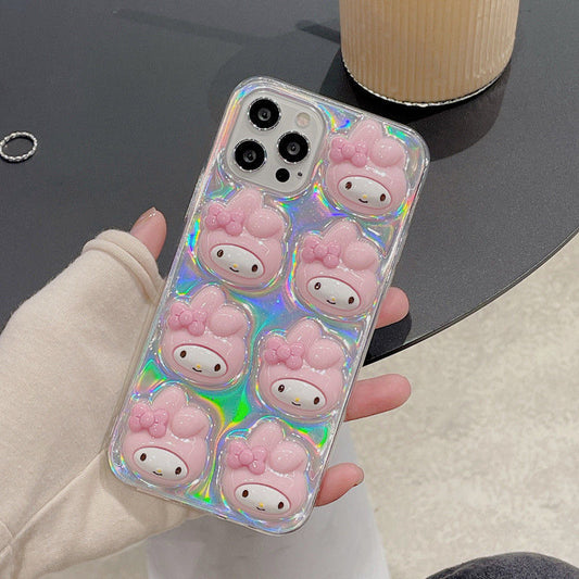 Hello kitty Glitter laser resin iPhone Case